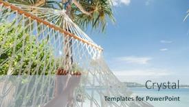  Presentation with tropical - Cool new theme with woman-relaxing-in-the-hammock backdrop and a lemonade colored foreground