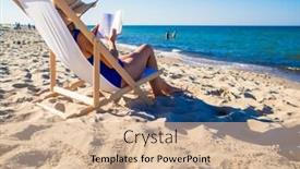  Presentation with relaxing - Beautiful presentation featuring woman-relaxing-on-beach-reading backdrop and a lemonade colored foreground