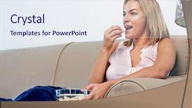  Presentation with sensuality woman black angel relaxing - PPT layouts with woman relaxing with a bowl background and a  colored foreground