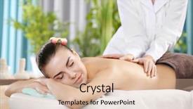  Presentation with sensuality woman black angel relaxing - Slides featuring woman relaxing with hand massage background and a lemonade colored foreground