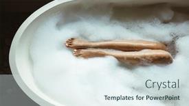  Presentation with dark skin - Amazing presentation having woman-relaxing-with-pleasue backdrop and a sky blue colored foreground