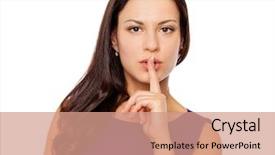  Presentation with forefinger - Audience pleasing presentation design consisting of woman requires silence young beautiful backdrop and a  colored foreground