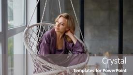  Presentation with rest - PPT layouts with woman-rest-in-hanging-wicker background and a  colored foreground