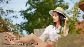  Presentation with home garden - Presentation design with woman-resting-in-summer background and a  colored foreground