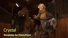  Presentation with rider - Slides consisting of woman-rider-standing-and-holding background and a  colored foreground