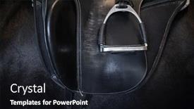  Presentation with equestrian - Slide deck with woman-riding-a-horse-equestrian background and a wine colored foreground