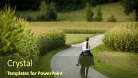  Presentation with equestrian - Presentation theme consisting of woman-riding-a-horse-equestrian background and a tawny brown colored foreground