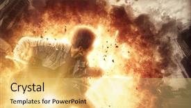  Presentation with motor - Colorful PPT theme enhanced with woman riding a motor bike backdrop and a yellow colored foreground