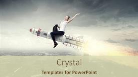  Presentation with missile - Cool new theme with woman riding missile mixed media backdrop and a soft green colored foreground