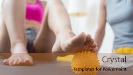  Presentation with rolling ball - PPT theme with woman-rolling-spiked-ball-under background and a red colored foreground