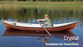 Presentation with rowing - Cool new slide set with woman rowing on a finnish backdrop and a  colored foreground