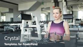  Presentation with rowing - PPT layouts enhanced with woman-rowing-on-cable background and a dark gray colored foreground