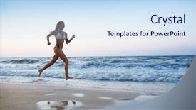  Presentation with cost - Beautiful presentation featuring woman run at sea cost backdrop and a  colored foreground