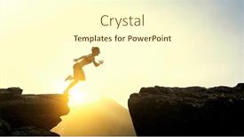  Presentation with difficulty - Slide set enhanced with woman runner overcoming difficulty mixed media background and a cream colored foreground