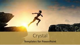  Presentation with difficulty - Audience pleasing slide deck consisting of woman runner overcoming difficulty mixed media backdrop and a yellow colored foreground