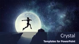  Presentation with woman runner - Slide deck featuring woman-runner-overcoming-difficulty-mixed background and a navy blue colored foreground