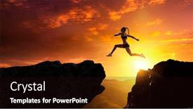  Presentation with woman runner - Slide deck featuring woman-runner-overcoming-difficulty-mixed background and a wine colored foreground