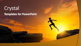  Presentation with difficulty - PPT layouts having woman-runner-overcoming-difficulty-mixed background and a tawny brown colored foreground