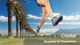  Presentation with marathon running race - Presentation featuring woman running for fitness marathon background and a  colored foreground