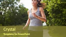  Presentation with health woman running female runner - Presentation theme featuring woman running in countryside wearing background and a tawny brown colored foreground