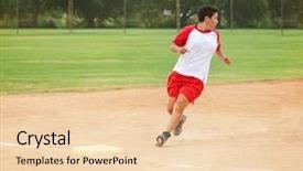  Presentation with softball - Amazing theme having woman running on a dirt backdrop and a lemonade colored foreground