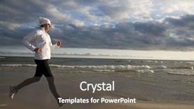  Presentation with sunset at venice beach palm - Presentation with woman running on the beach background and a dark gray colored foreground