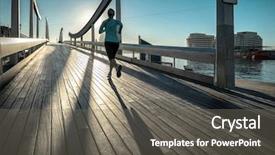  Presentation with sunlight - Presentation featuring woman running on the bridge background and a gray colored foreground