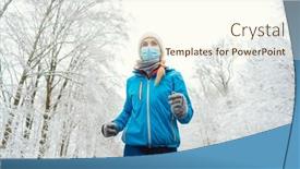  Presentation with hero mask woman - Amazing PPT layouts having woman-running-or-jogging backdrop and a cream colored foreground