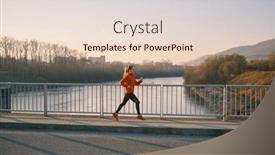  Presentation with family health - Presentation theme enhanced with woman-running-outdoors-healthy-lifestyle background and a lemonade colored foreground