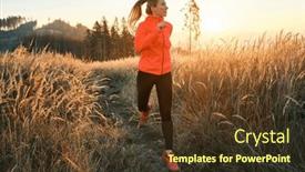  Presentation with family health - Presentation theme enhanced with woman-running-outdoors background and a tawny brown colored foreground