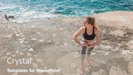  Presentation with health balance - Beautiful presentation featuring woman-running-training backdrop and a gray colored foreground