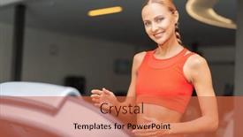  Presentation with cardio - Presentation theme consisting of woman-running background and a red colored foreground