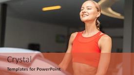  Presentation with cardio - Presentation theme featuring woman-running background and a red colored foreground