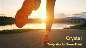  Presentation with family health - Presentation theme with woman-runs-in-the-park background and a tawny brown colored foreground