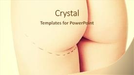  Presentation with plastic surgery - Audience pleasing presentation theme consisting of beauty aesthetics health slim - woman's buttock prepared to plastic backdrop and a cream colored foreground