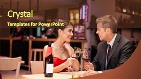  Presentation with anniversary - PPT layouts having woman s day - couple having anniversary celebration background and a tawny brown colored foreground