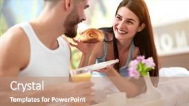  Presentation with croissant factory - Beautiful PPT theme featuring woman s day orange - couple enjoy in tasty croissant backdrop and a  colored foreground