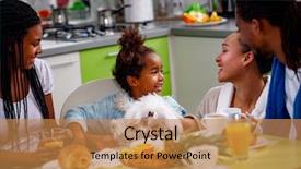  Presentation with breakfast - Slides having woman s day orange - family breakfast young parents background and a gold colored foreground