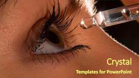  Presentation with eye - Presentation with woman s eye and eyedropper background and a tawny brown colored foreground
