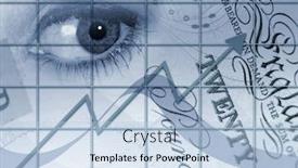  Presentation with overlaid - Presentation having woman's eye overlaid on to finance graph background and a light blue colored foreground