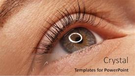  Presentation with eyelashes - PPT theme enhanced with woman-s-eye-with-long background and a coral colored foreground