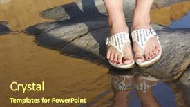  Presentation with tide - Cool new presentation with woman's feet reflecting in a tide pool by the sea backdrop and a tawny brown colored foreground