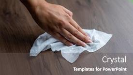  Presentation with office cleaning - Audience pleasing PPT layouts consisting of woman-s-hand-cleaning-home backdrop and a dark gray colored foreground