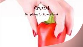  Presentation with pepper - Slides consisting of woman's hand holding pepper isolated on white background and a lemonade colored foreground