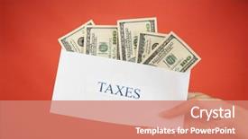  Presentation with envelope - Audience pleasing presentation consisting of woman's hand holding an envelope with money on red background backdrop and a coral colored foreground
