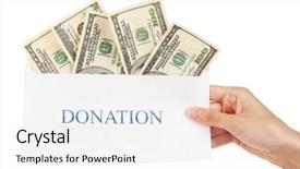  Presentation with envelope - Beautiful slides featuring woman's hand holding an envelope with money on white background backdrop and a white colored foreground