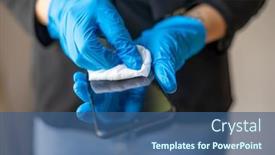  Presentation with blue - Beautiful presentation featuring woman-s-hand-holding backdrop and a ocean colored foreground