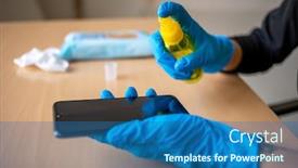  Presentation with blue - Cool new PPT layouts with woman-s-hand-in-blue backdrop and a ocean colored foreground