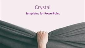  Presentation with curtain - Slide deck with woman-s-hand-open-gray background and a sky blue colored foreground