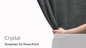  Presentation with curtain - PPT layouts having woman-s-hand-open-gray background and a pink colored foreground
